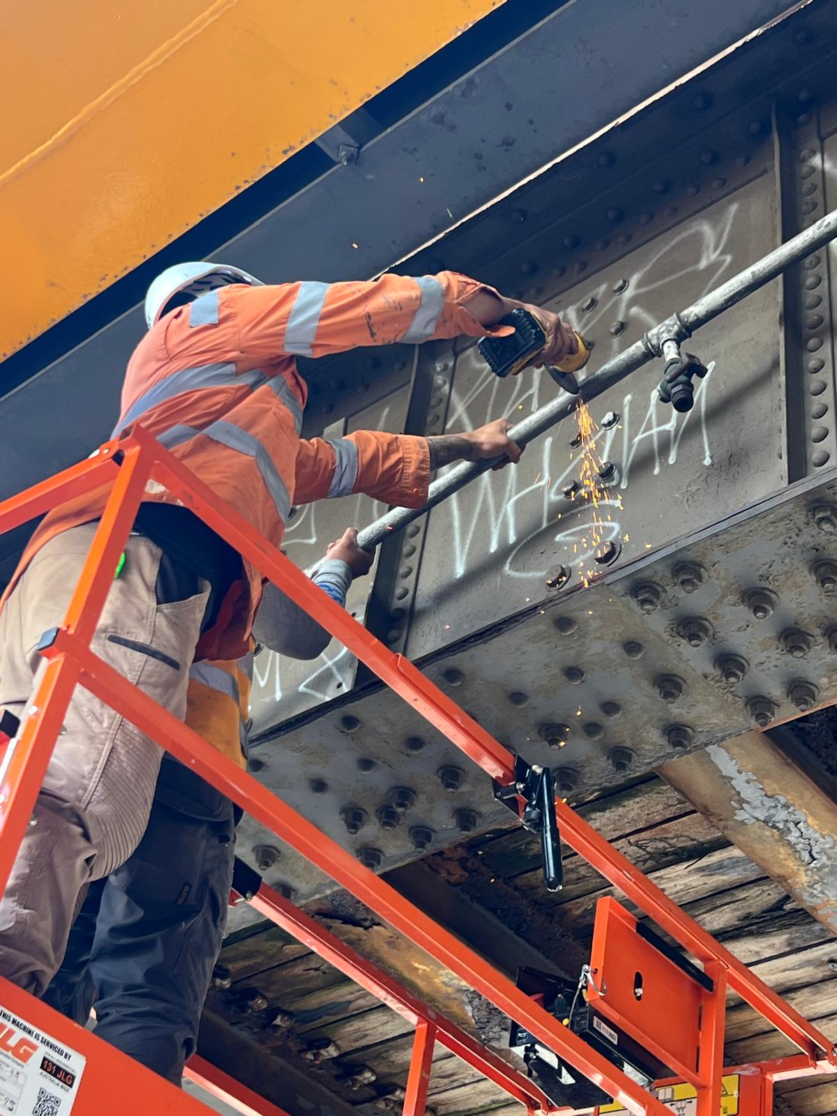 Noleema team at work on rail infrastructure