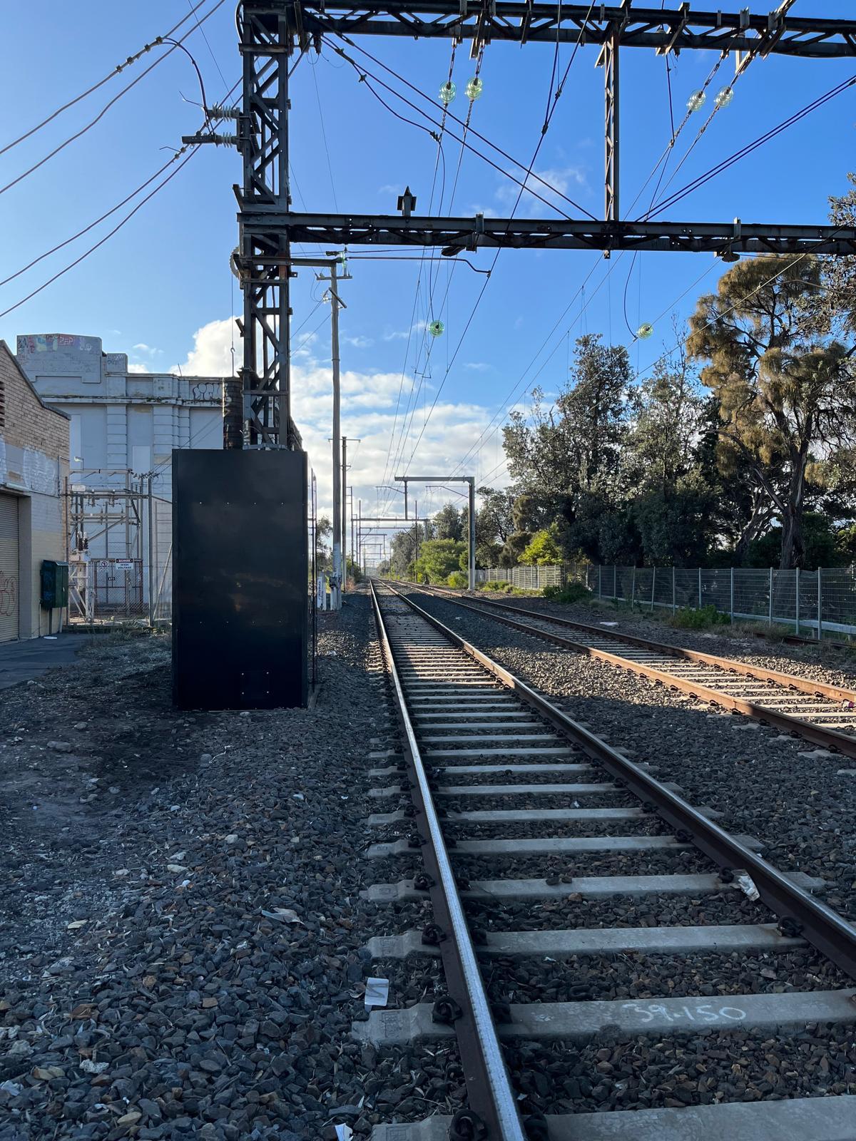 Equipment installation at rail yard