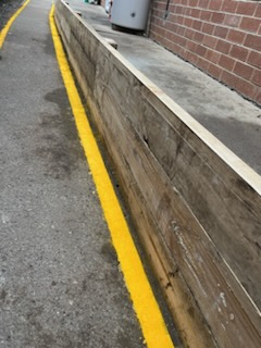 Line marking vehicle on road