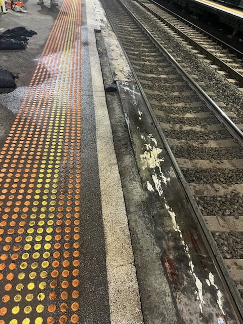 Platform tactile paving installation